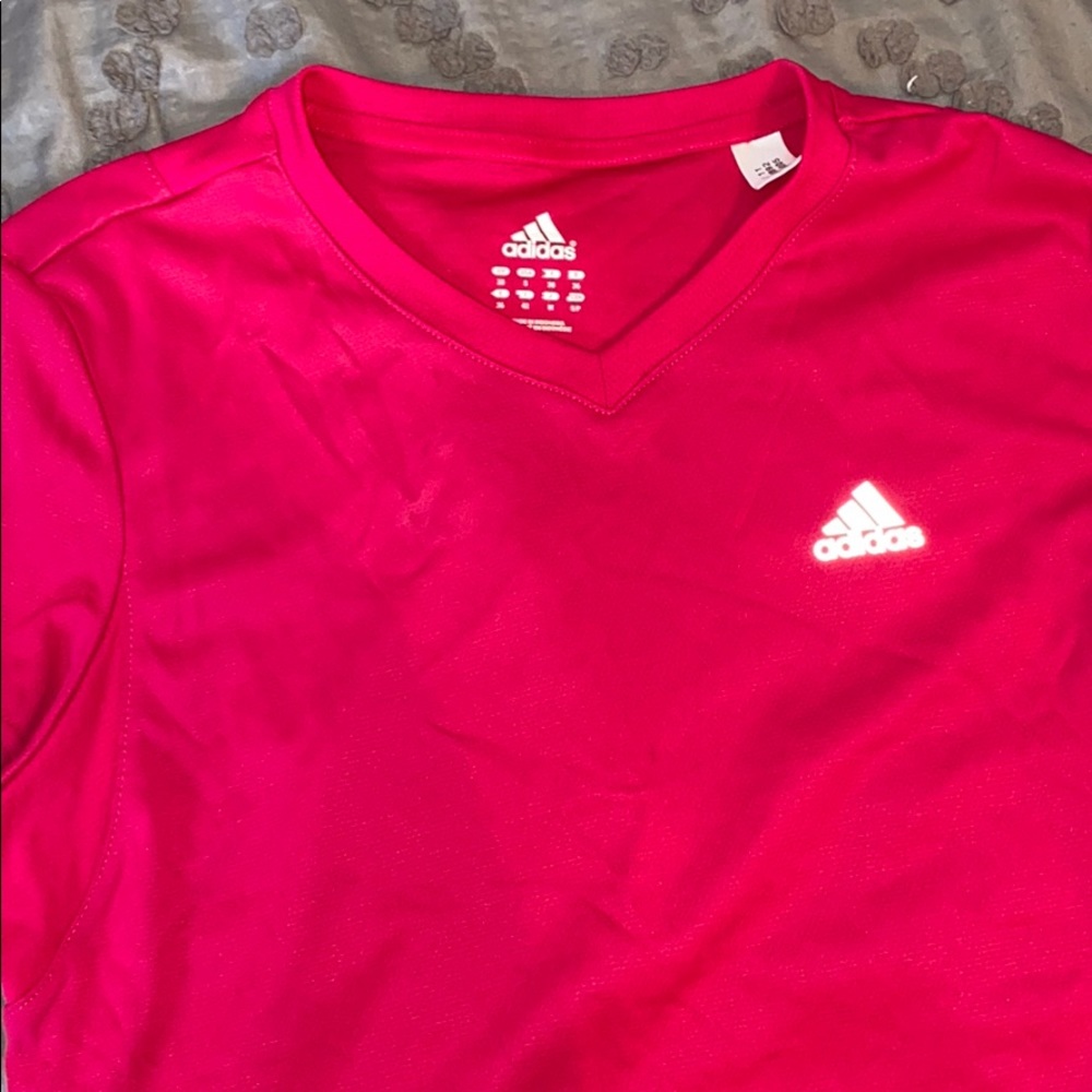 Women’s short sleeve adidas work out top.